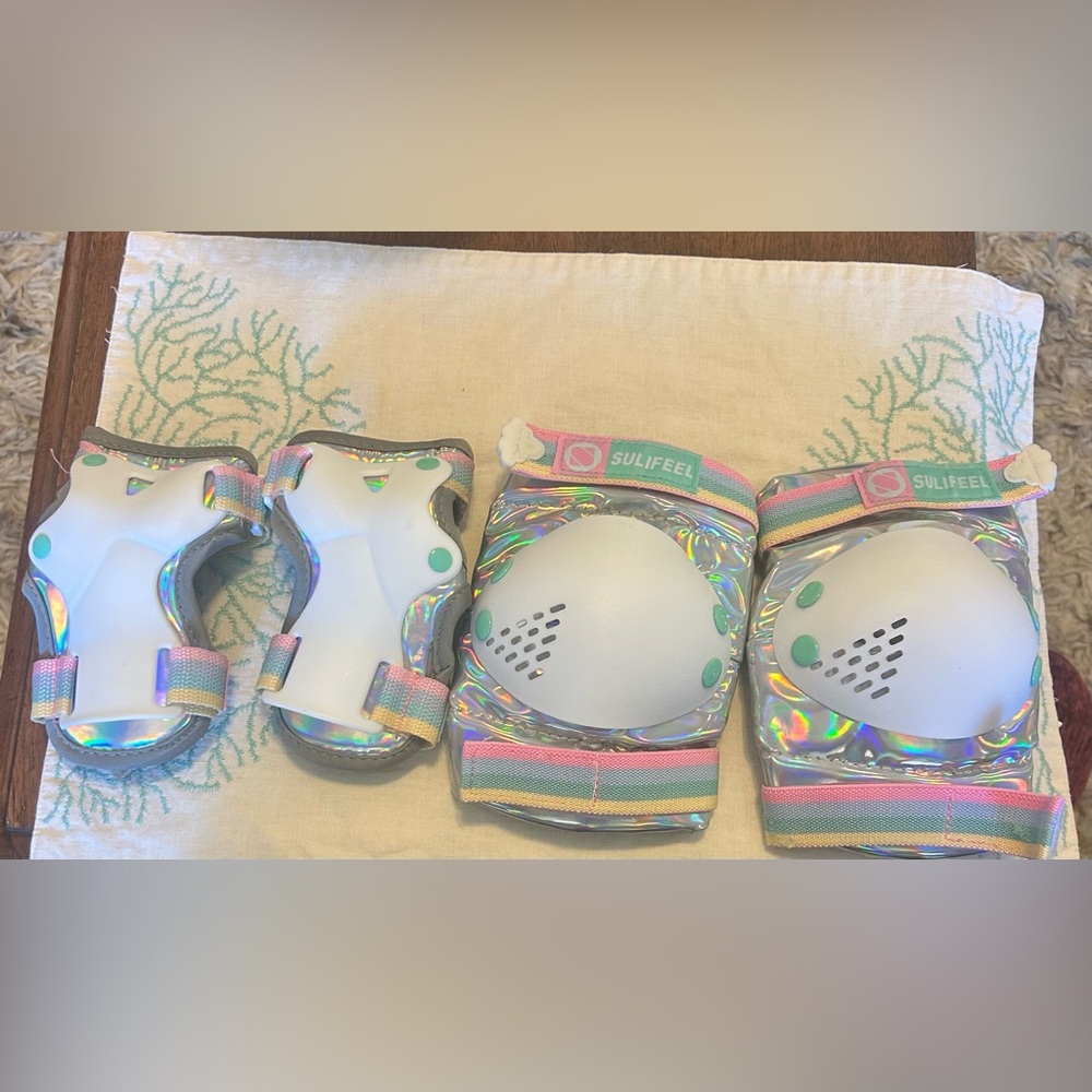 Set of Sulifeel Rainbow Unicorn protective gear Girls Skater